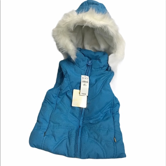 The Children’s Place Toddler Girl 24M Winter faux fur Hoodie - Picture 1 of 6